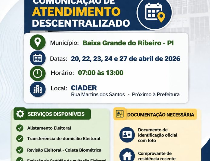 Comunicado de Atendimento Descentralizado